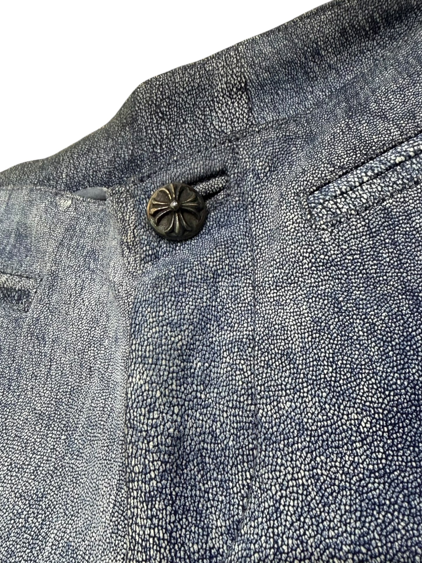 Chrome Hearts Blue Leather Pants