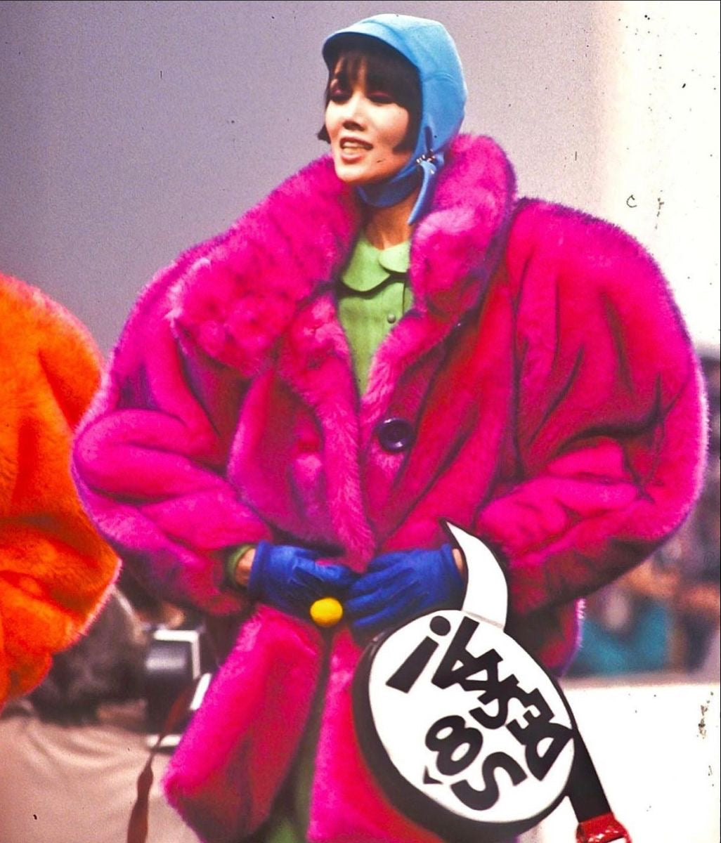 Rare vintage Thierry Mugler Paris faux fur jacket from the Fall/Winter 1985-86 collection