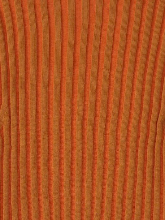 Eckhaus Latta Ribbed Knit Tank – Tangerine & Rust Stripe Cropped Sleeveless Top (Size S)