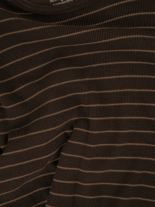 Brown Striped Thermal Long Sleeves