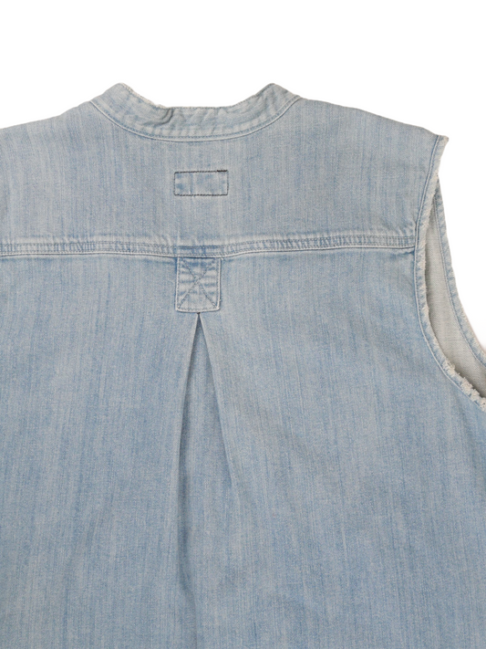 Vintage Current Elliott Sleeveless Denim Tunic Dress - Light Wash 90s Americana Style