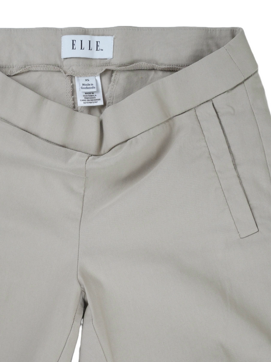 Vintage ELLE Cropped Pedal Pushers – Taupe Mid-Rise Capri Pants XS