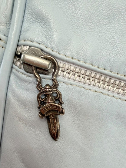 Rare Chrome Hearts light blue leather shoulder bag