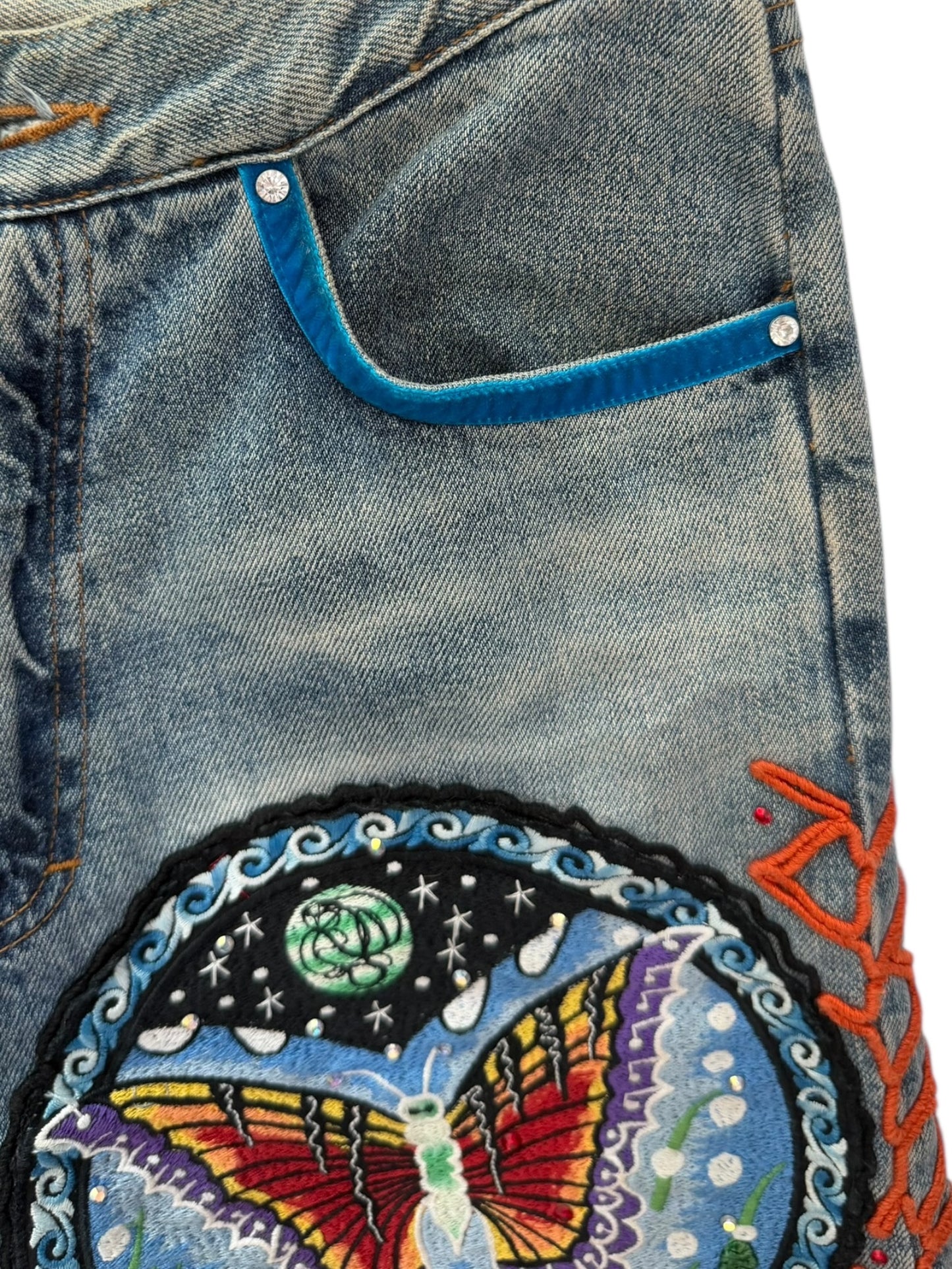 Voyage embroidered denim jeans