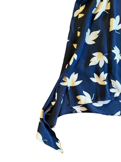 Versus Versace Leaf Print Asymmetric Dress