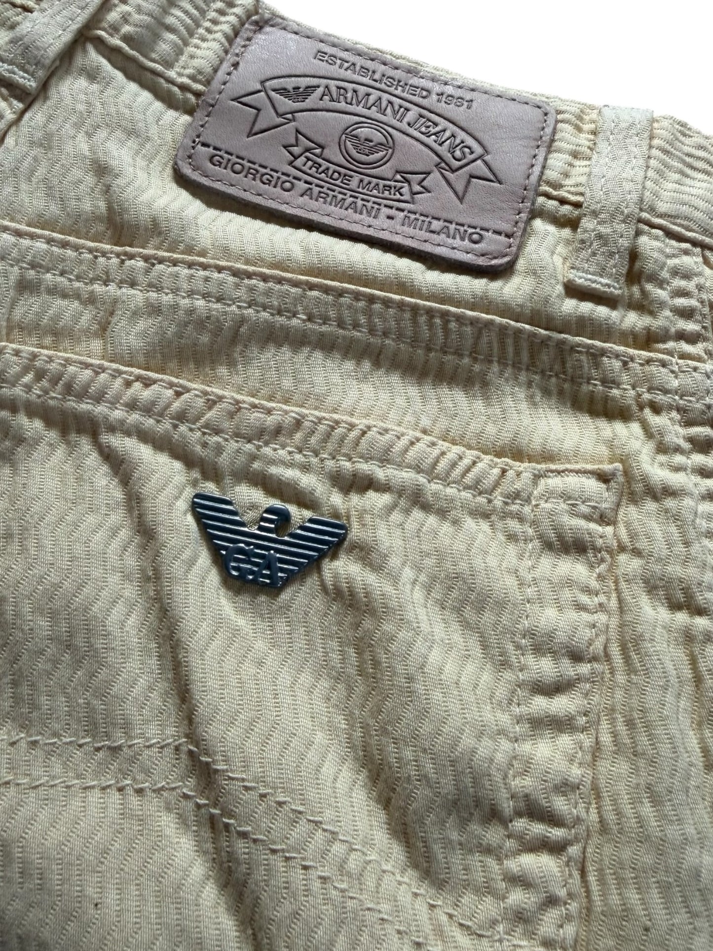 Armani Jeans Textured Yellow Denim