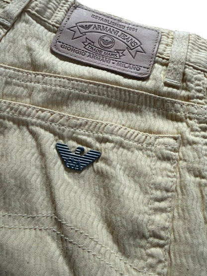 Armani Jeans Textured Yellow Denim