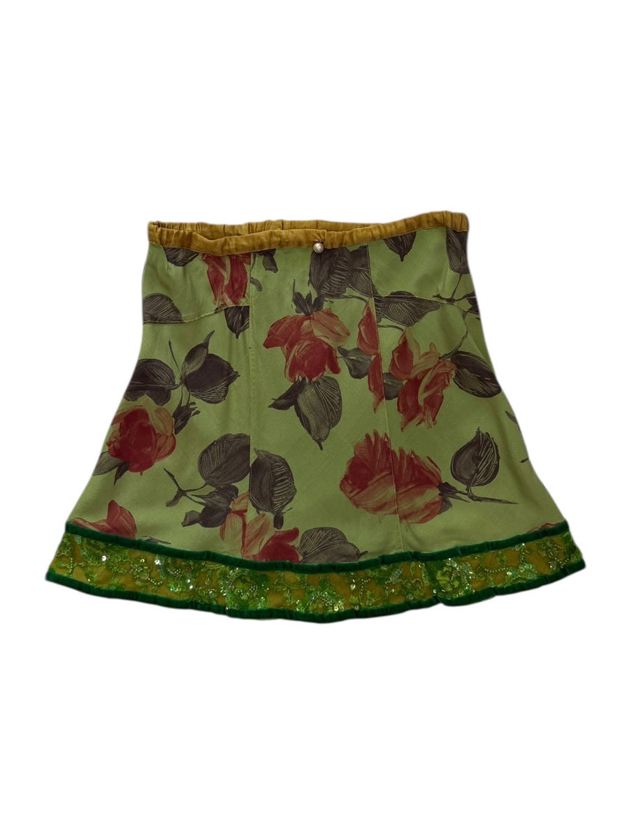 Voyage silk floral skirt