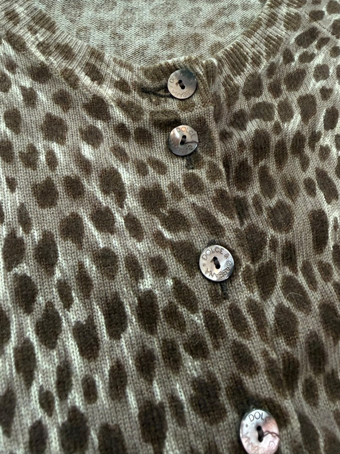 Dolce & Gabbana Leopard Print Knit Cardigan – Made in Italy