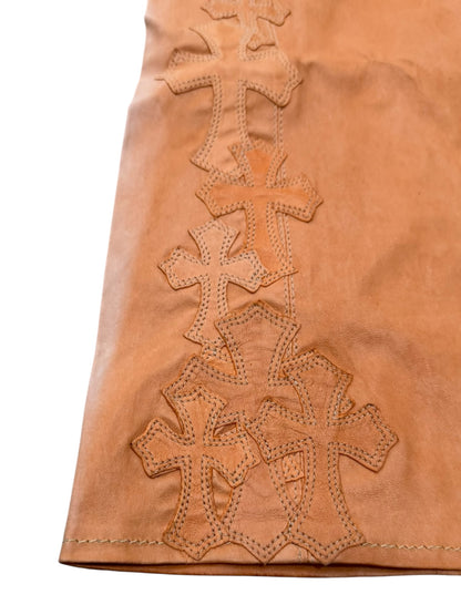 Chrome Hearts Orange Cross flooded Leather Pants