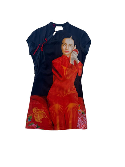 Voyage Printed Cheongsam-Style Dress