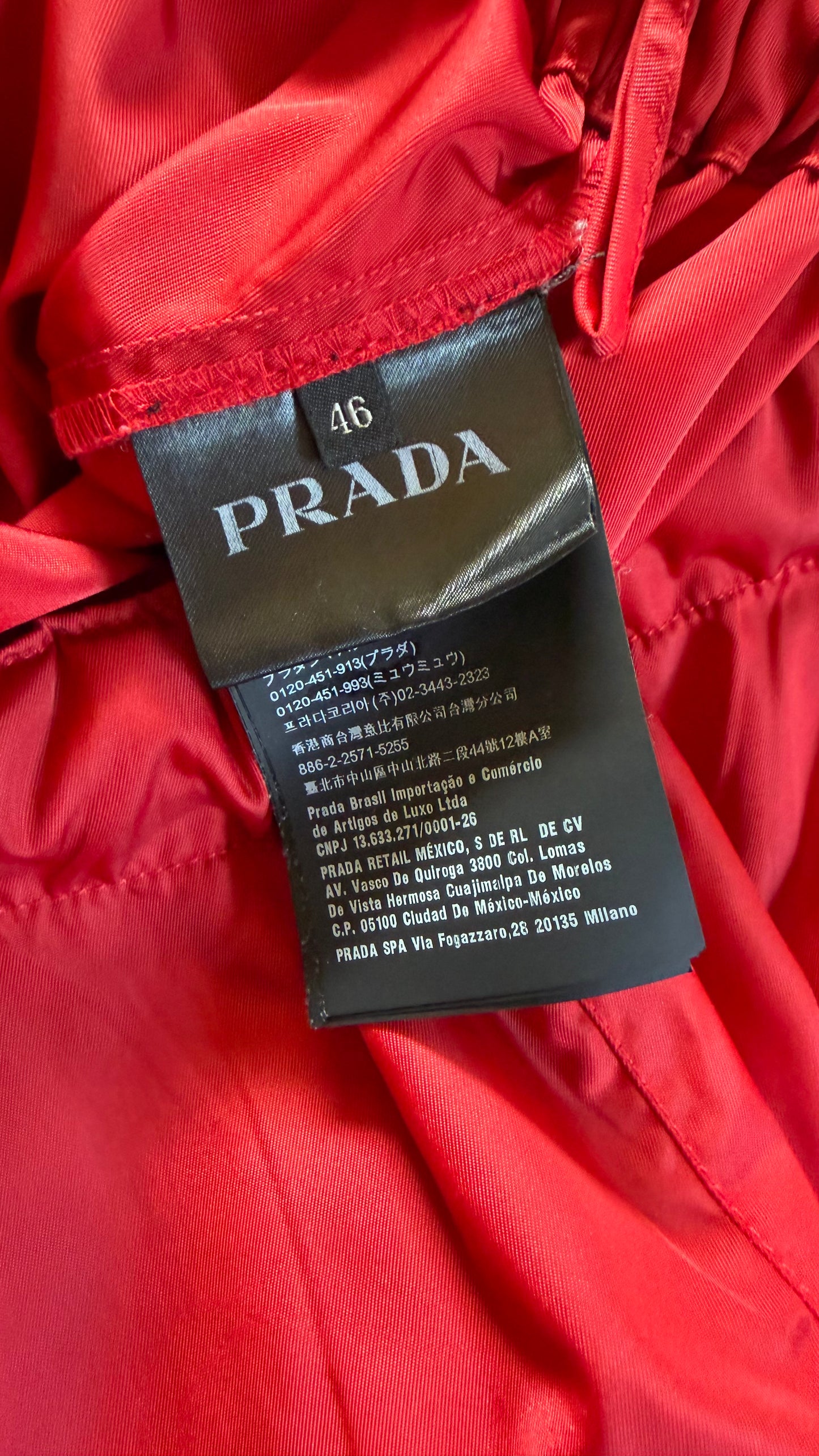 Prada Milano Red Nylon Shorts