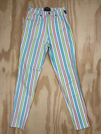 1990s Vintage Versace Jeans Couture Candy Stripe Pants