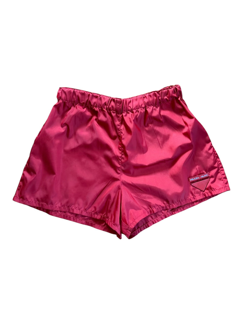 Prada Milano Red Nylon Shorts