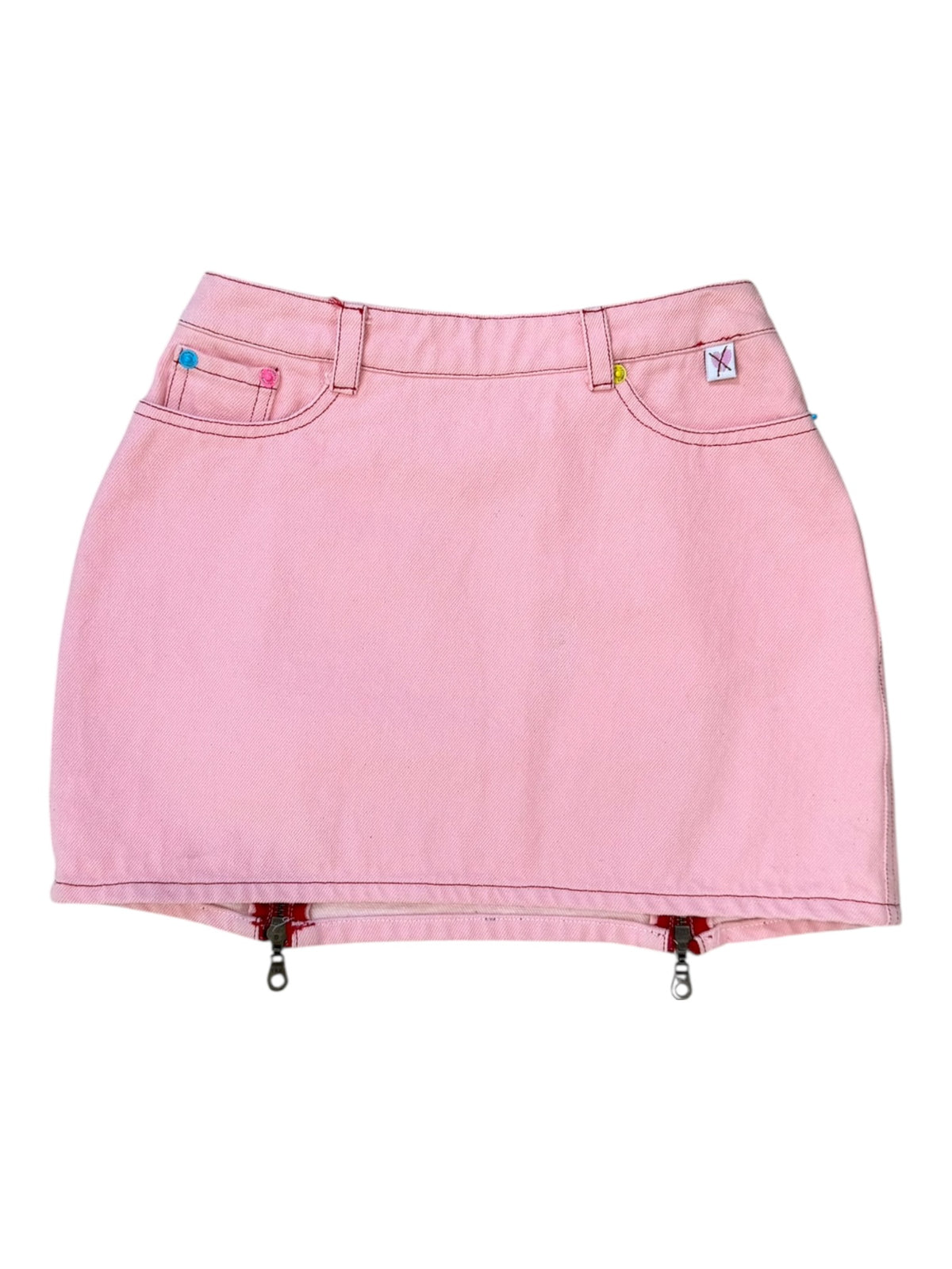 Meadham Kirchhoff Pink Zip Mini Skirt