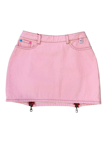 Meadham Kirchhoff Pink Zip Mini Skirt