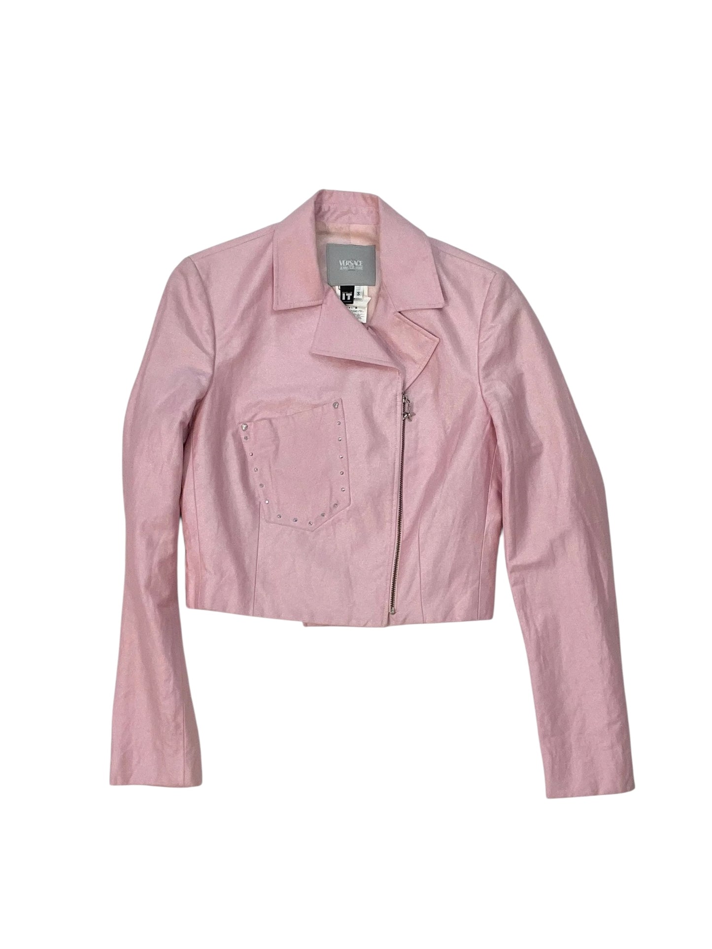 Vintage Versace Pink Studded Jacket & Skirt Set