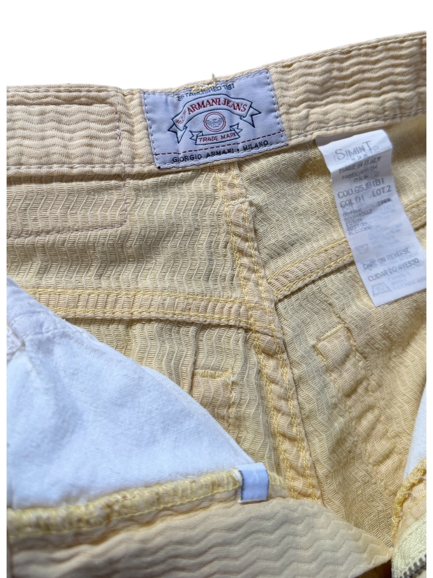 Armani Jeans Textured Yellow Denim