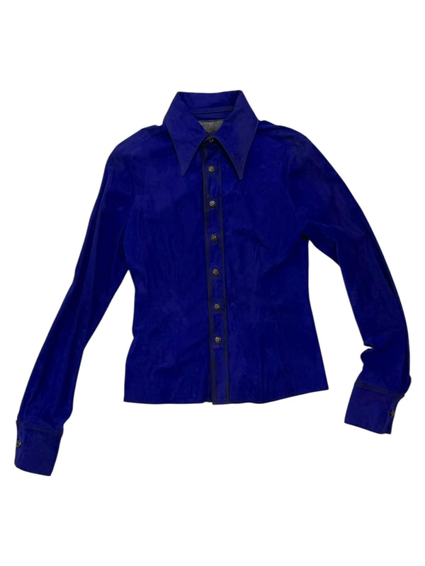 Chrome Hearts Blue Suede Shirt