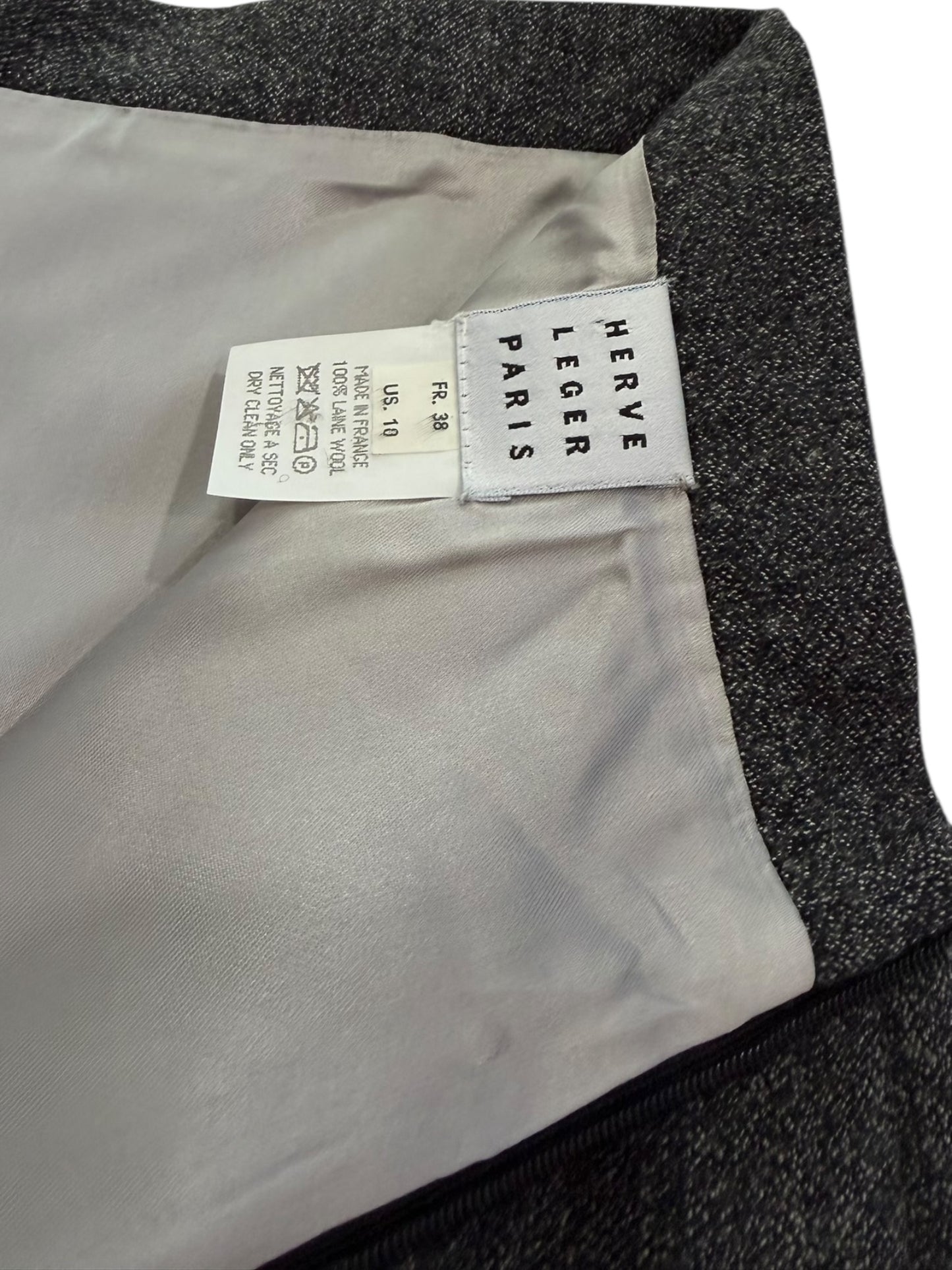 Hervé Léger Tailored Wool Jacket and Skirt Suit – Made in France – FR 38 / US 10