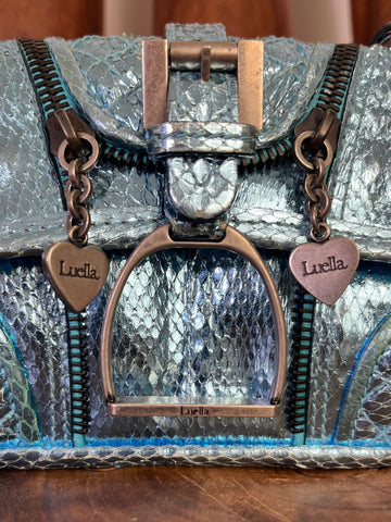 Vintage Luella Metallic Blue Snakeskin Handbag – Early 2000s It-Bag