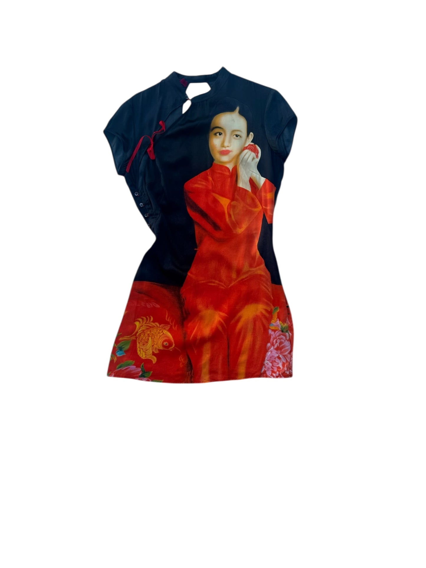 Voyage Printed Cheongsam-Style Dress