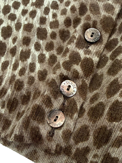 Dolce & Gabbana Leopard Print Knit Cardigan – Made in Italy