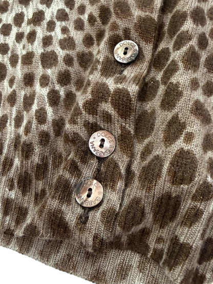 Dolce & Gabbana Leopard Print Knit Cardigan – Made in Italy