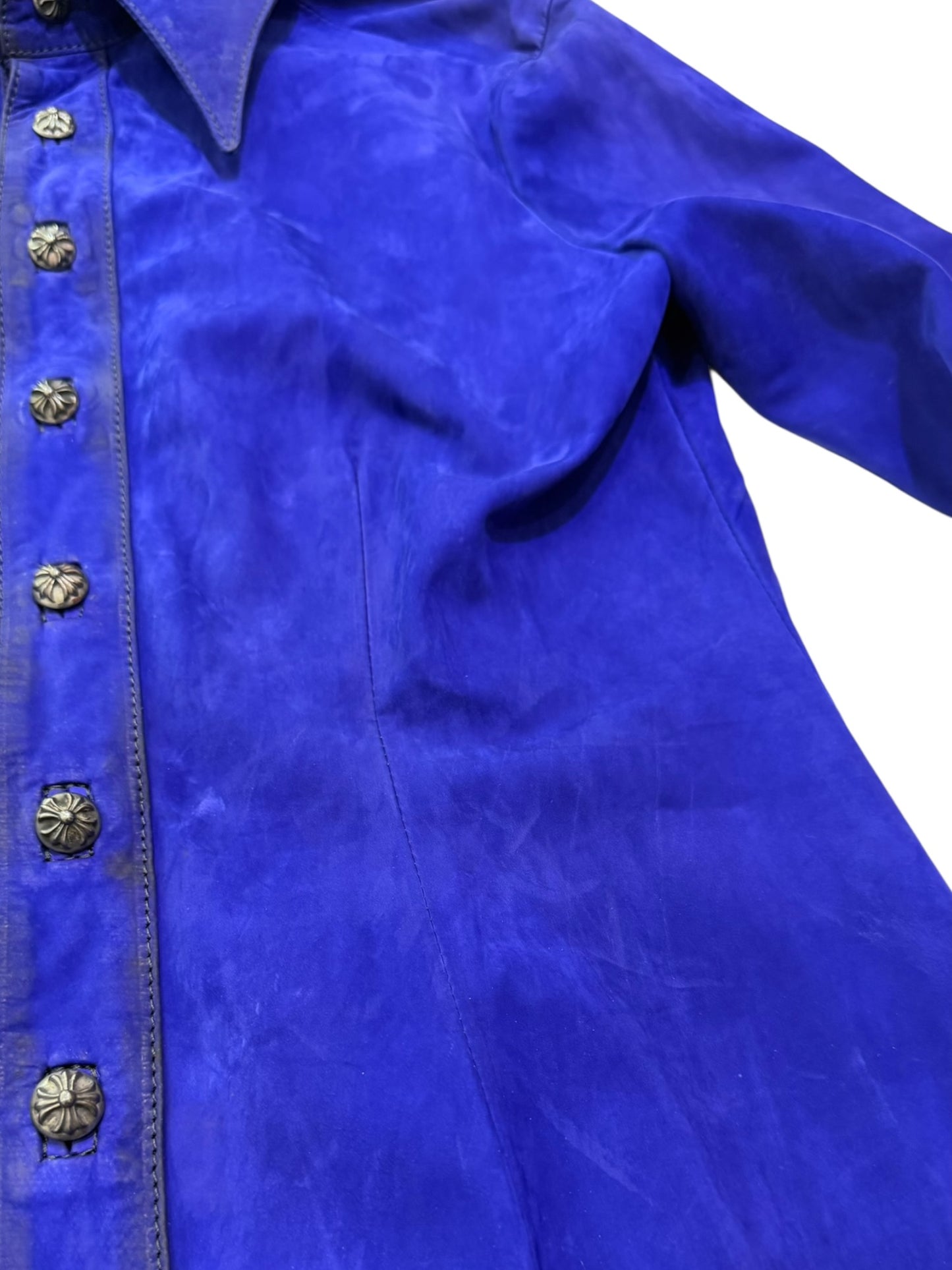 Chrome Hearts Blue Suede Shirt