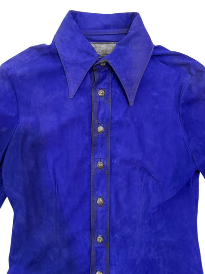 Chrome Hearts Blue Suede Shirt