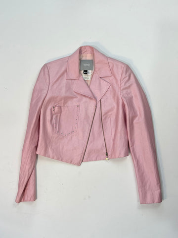 Vintage Versace Pink Studded Jacket & Skirt Set
