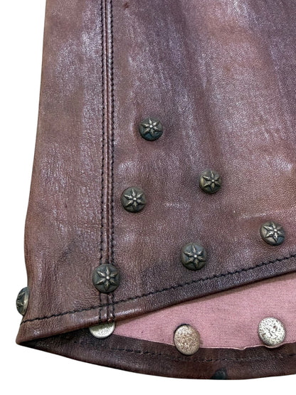 Chrome Hearts Brown Fleur Leather Pants