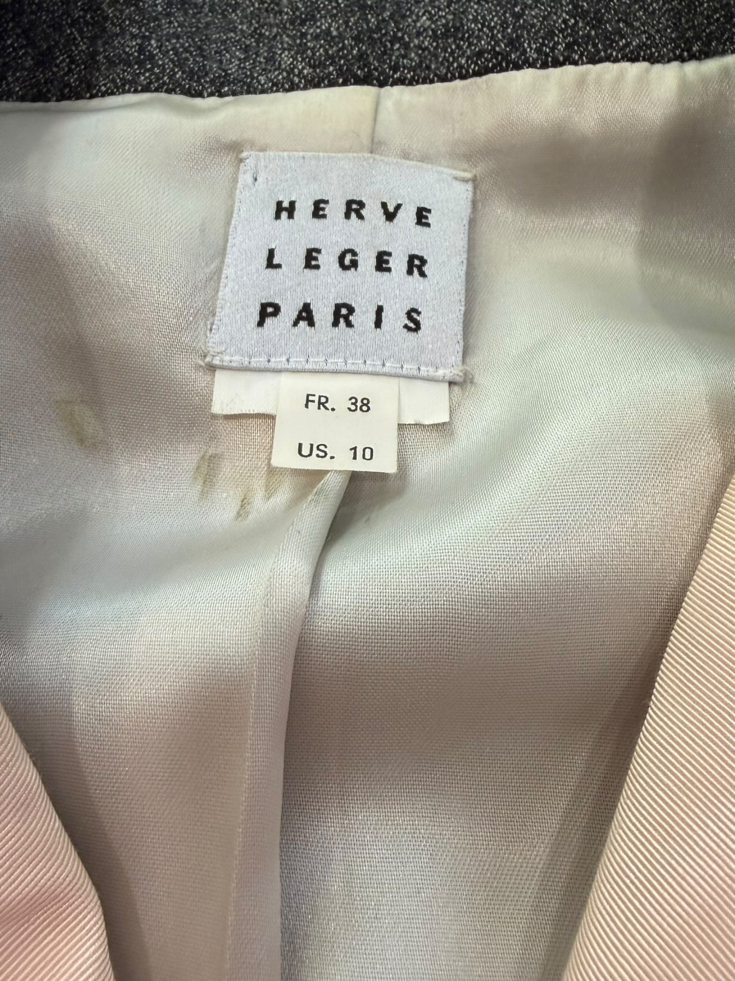Hervé Léger Tailored Wool Jacket and Skirt Suit – Made in France – FR 38 / US 10