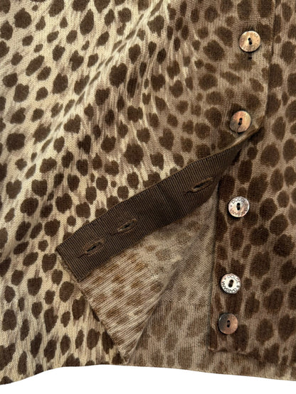 Dolce & Gabbana Leopard Print Knit Cardigan – Made in Italy