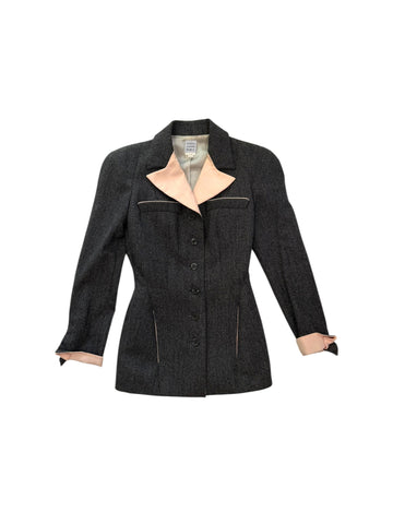 Hervé Léger Tailored Wool Jacket and Skirt Suit – Made in France – FR 38 / US 10