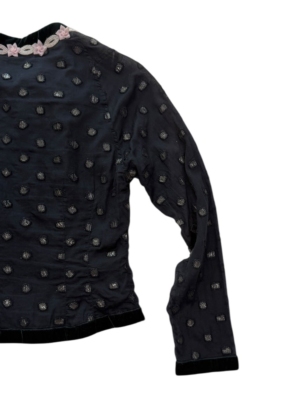 Voyage semi sheer embellished cardigan