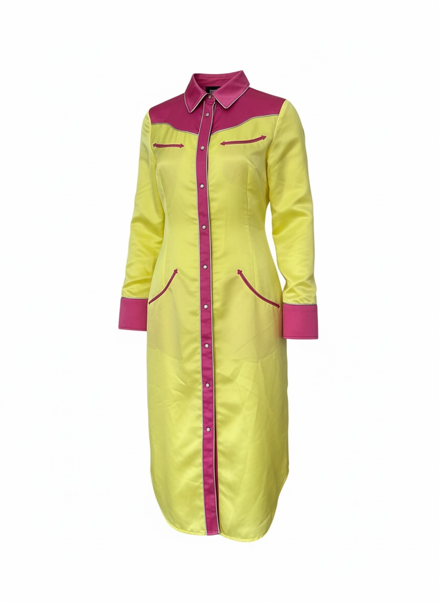 Jeremy Scott Two-Tone Western Shirt Dress