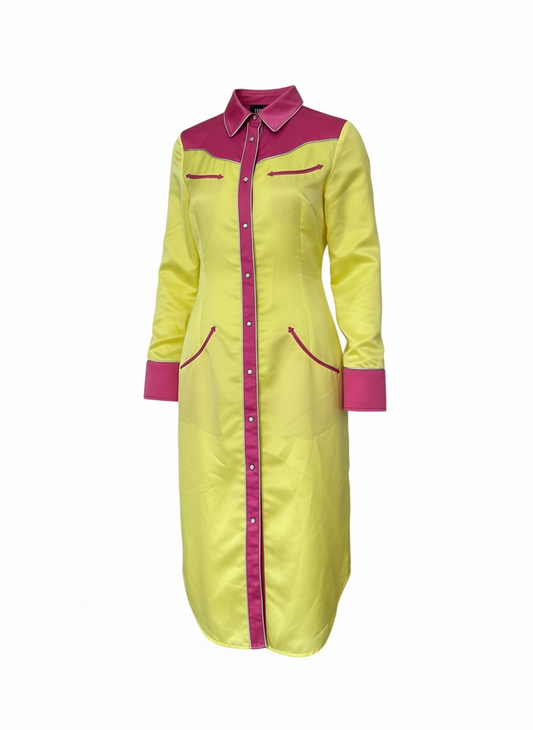 Jeremy Scott Two-Tone Western Shirt Dress