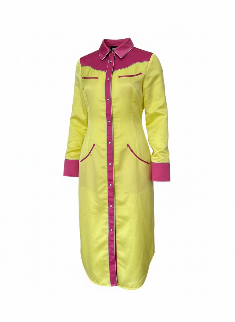 Jeremy Scott Two-Tone Western Shirt Dress