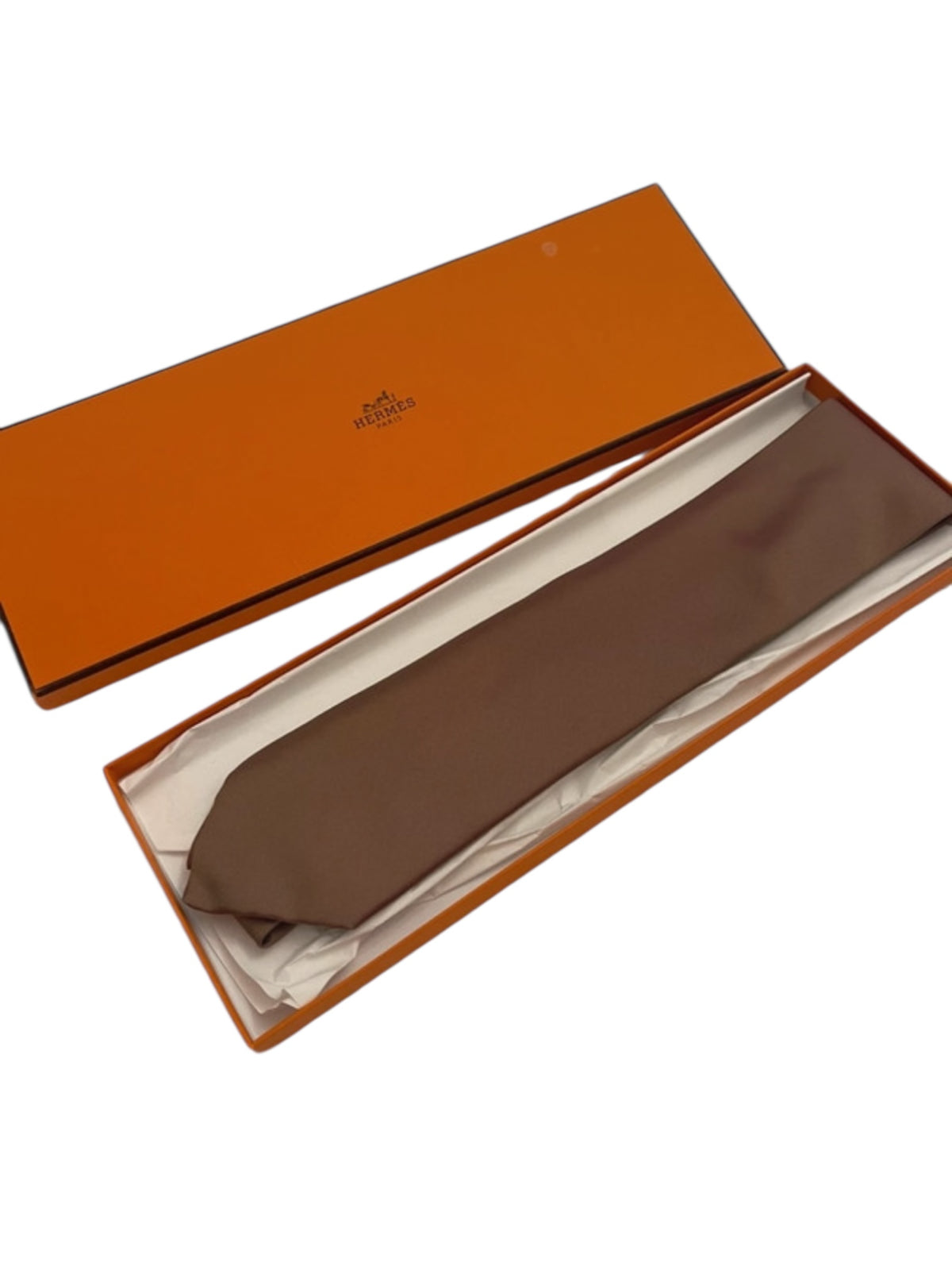 Hermès Paris silk tie with its original Hermès box
