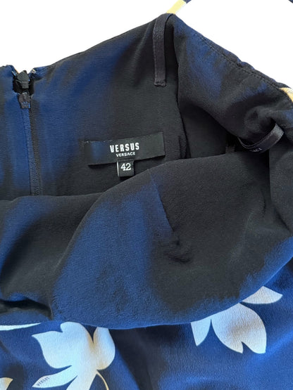 Versus Versace Leaf Print Asymmetric Dress