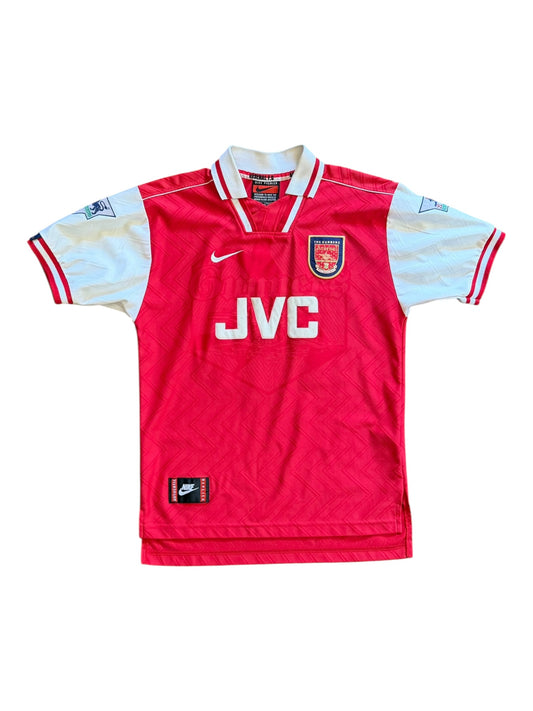 Vintage Arsenal 1994–1996 Nike Home Shirt JVC Sponsor Premier League Patch Size S UK Made