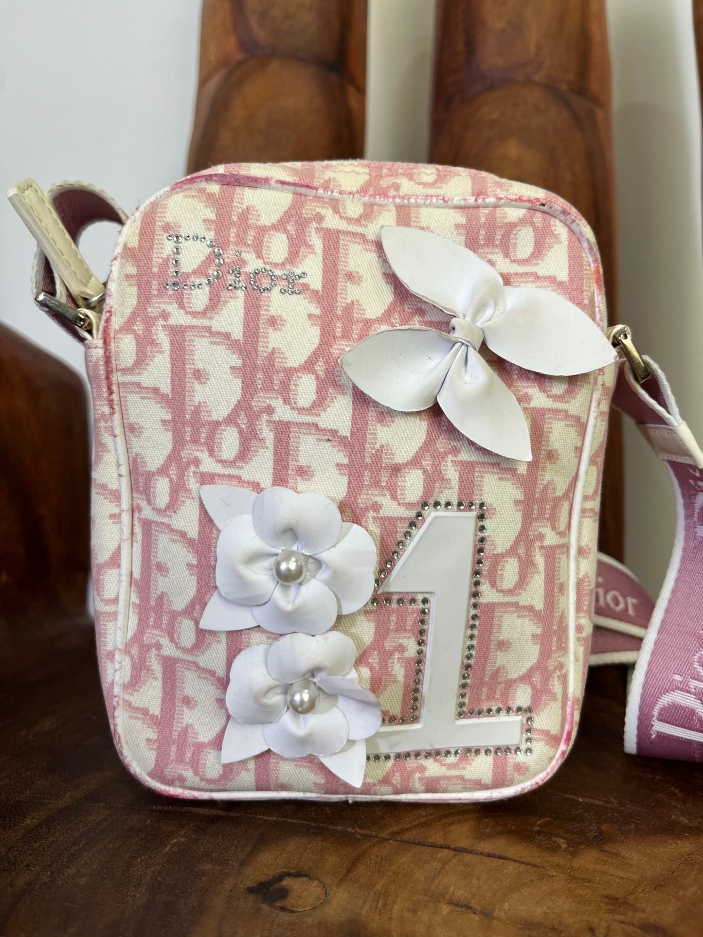 Vintage Christian Dior Pink Logo Crossbody Bag