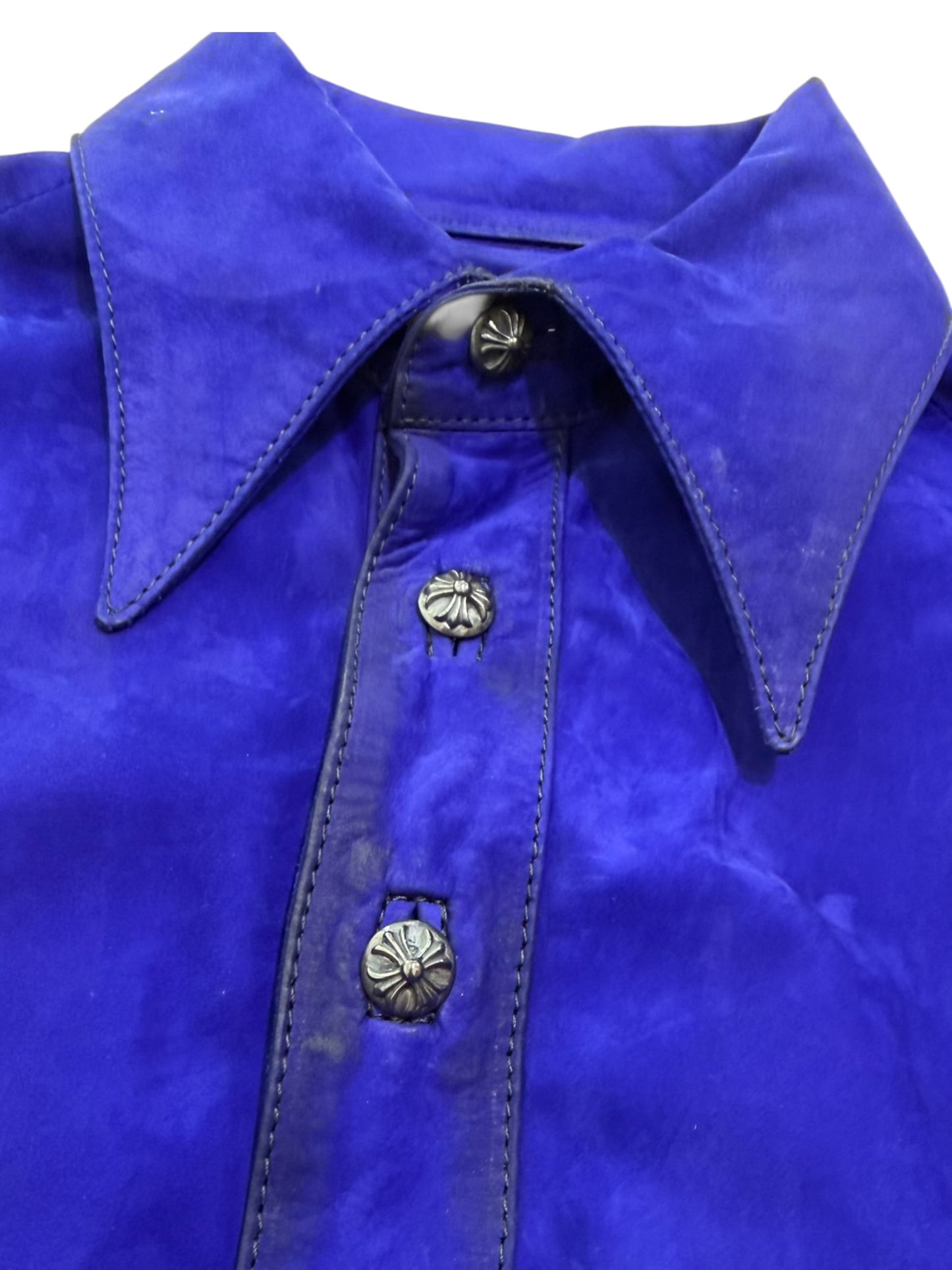Chrome Hearts Blue Suede Shirt