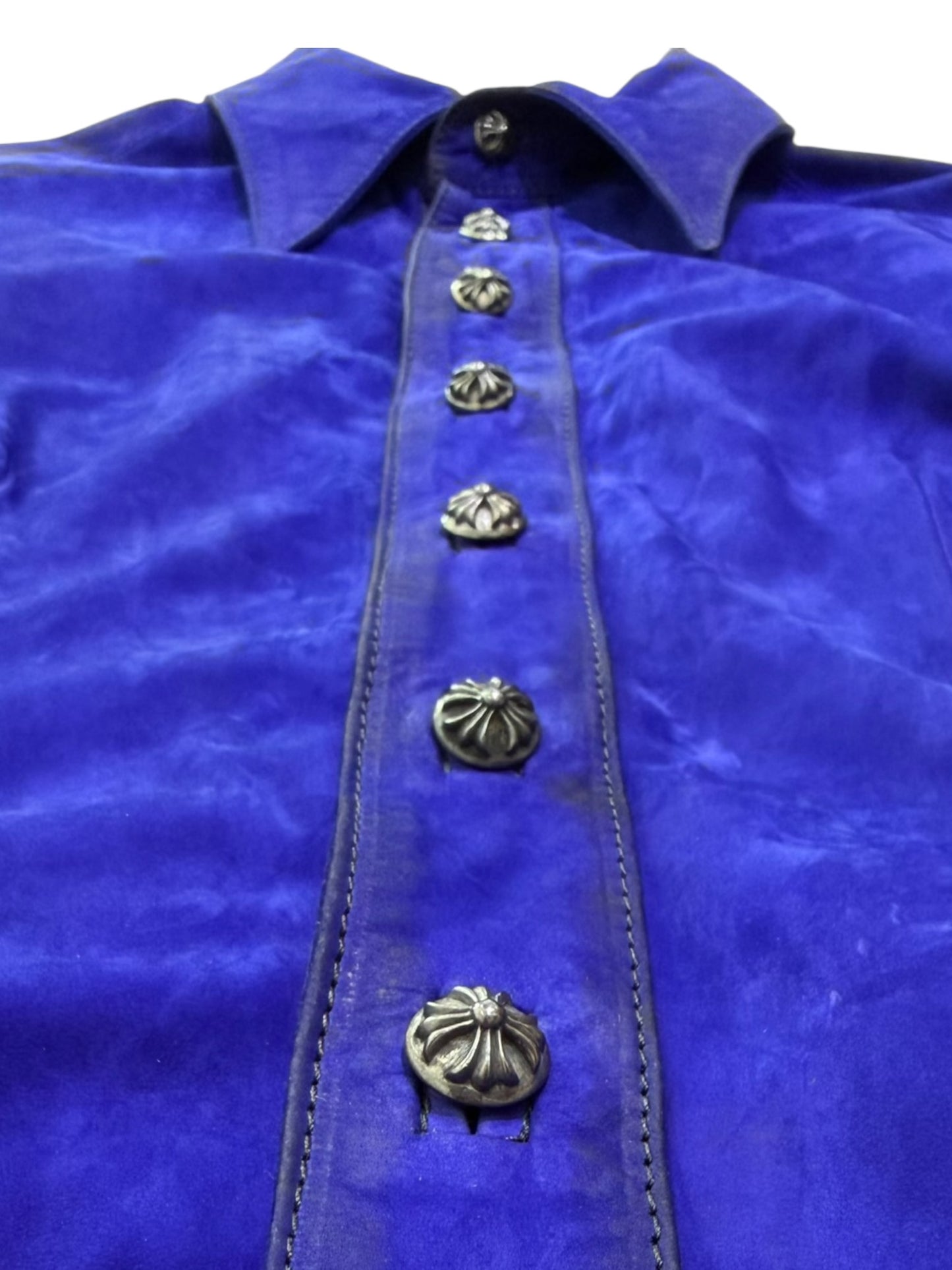 Chrome Hearts Blue Suede Shirt
