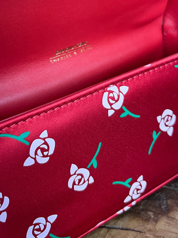 Shushu /Tong Red Satin Rose Print Mini Bag – 2022 Collection
