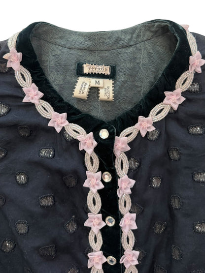 Voyage semi sheer embellished cardigan