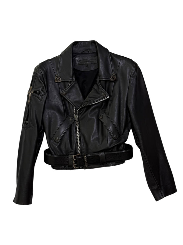 Chrome Hearts Leather Biker Jacket