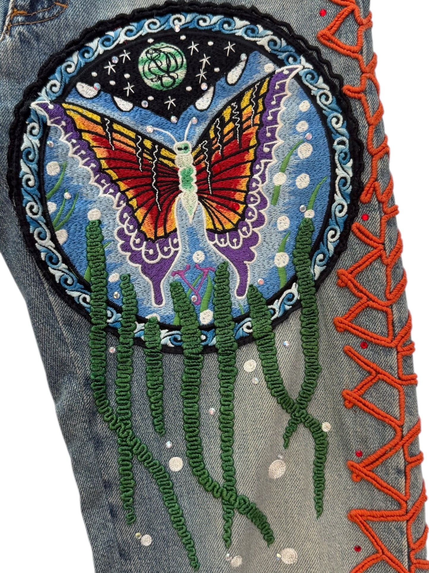 Voyage embroidered denim jeans