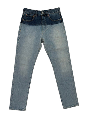 Vetements SS19 Sliced Cut-Up Jeans – Two-Tone Panel Denim
